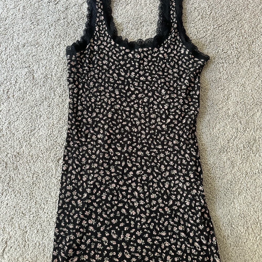 SIZE XL H&M Women's Black Floral Lace Dress